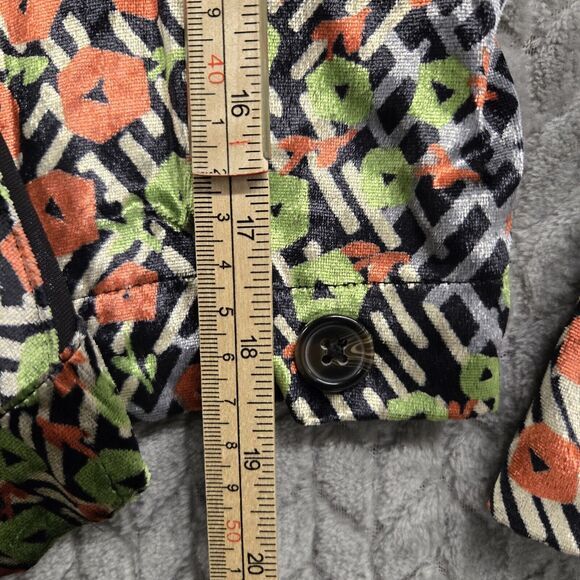 Ett:twa By Anthropologie Wrap Jacket Top Womens Size US 2 UK 6‎ Floral Velvet - Picture 9 of 12